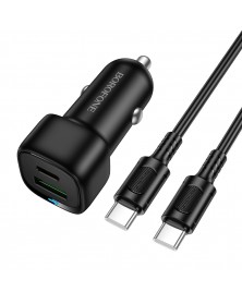 Набор Автомобильное Зарядное Устройство 1*Type-C выход + 1 USB выход Borofo..