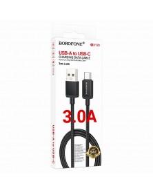 Кабель  USB - Type C Borofone BX120 1.0 m,2.4A Black, коробочка Нейлон..