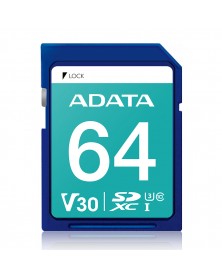 Карта памяти  SDHC    64Gb (Class  10)  A-DATA UHS-1 U3 V30 (100/80Mb/s)..