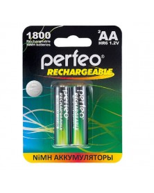 Аккумулятор PERFEO      R6 AA BL2 NI-MH 1800mAh  1.2v (2/20)..