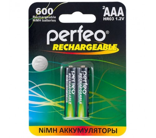 Аккумулятор PERFEO      R03 AAA BL2 NI-MH 600mAh  1.2v (2/20)