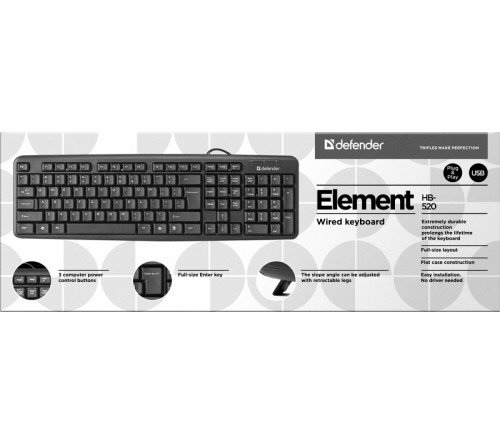 Клавиатура DEFENDER    520    Element           (USB)         Black