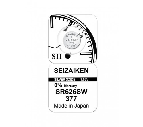 Батарейка SEIZAIKEN 377 (SR626SW) Silver Oxide 1.55V (1/10/100)