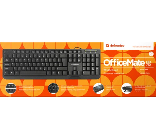 Клавиатура DEFENDER    710    OfficeMate       (USB,M-M) Black