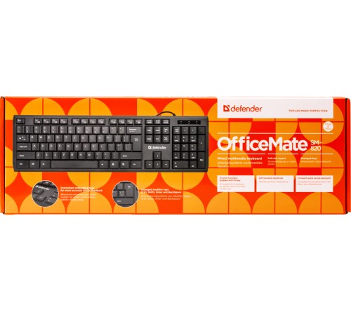 Клавиатура DEFENDER    820    OfficeMate       (USB,M-M) Black