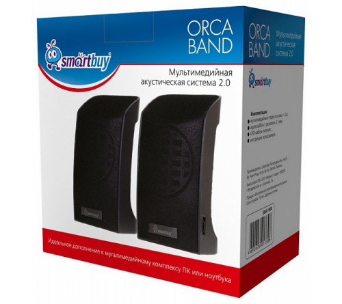 Колонки Smart Buy (SBA 1000)                2.0 (2*   3W)  Orca Band Пластик, питание 5V или от USB